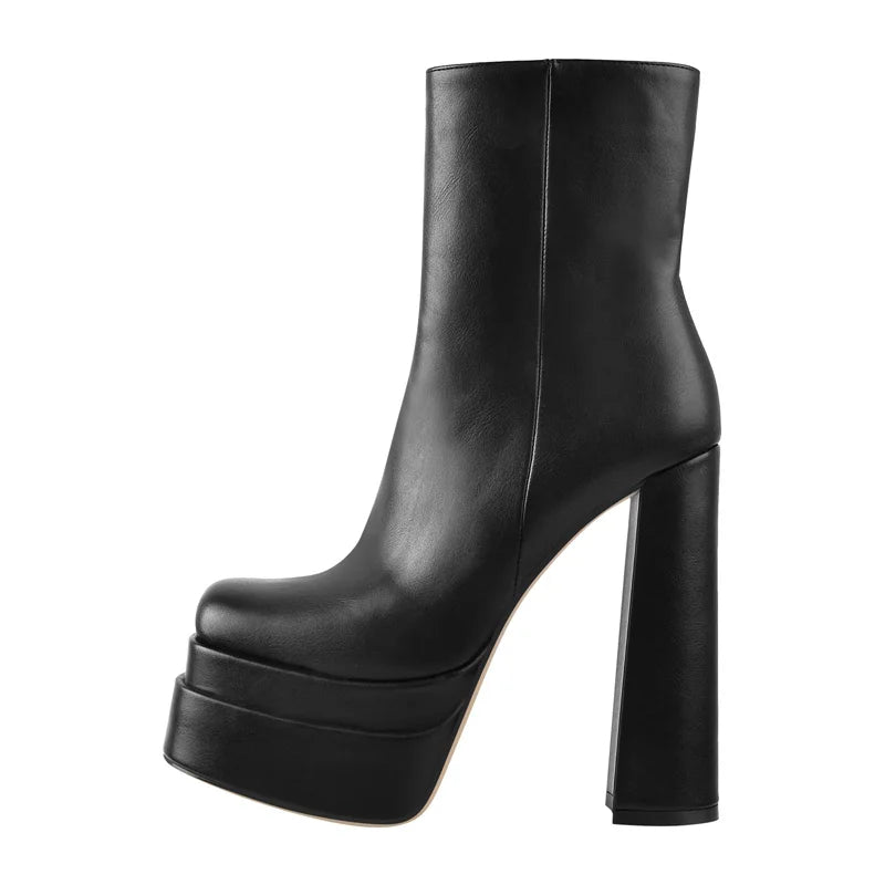 Platform Motorcycle Ankle Boots High Heels - Heelure™