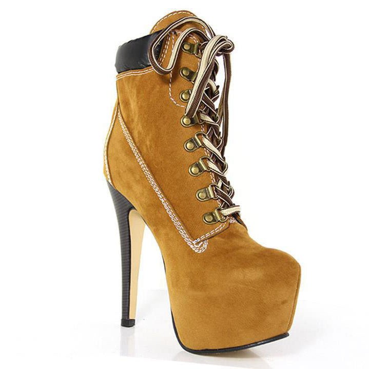 Camouflage Ankle Stiletto Boot Heels For Men