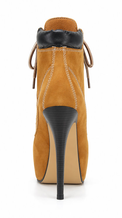Camouflage Ankle Stiletto Boot High Heels