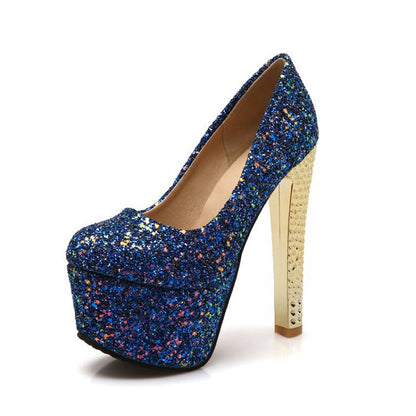 Stiletto High Heels for Men - Sparkling Sequins Platform Shoes