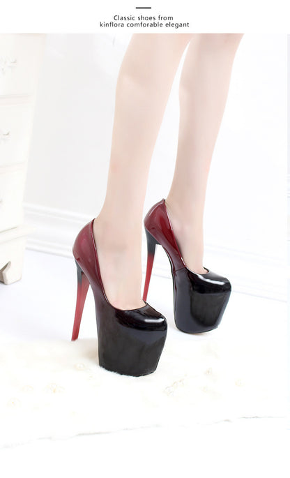 Gradient Stiletto Platform High Heels For Men