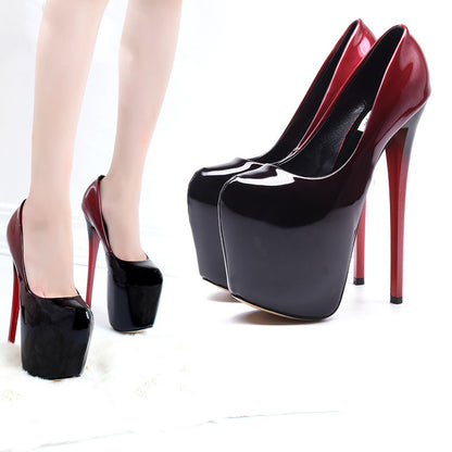 Gradient Stiletto Platform High Heels For Men
