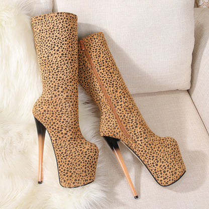 Leopard Print Stiletto Heels For Men