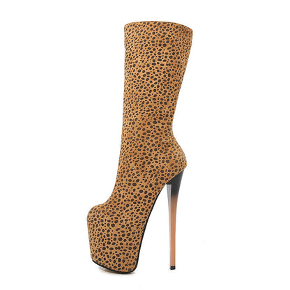 Leopard Print Stiletto Heels For Men