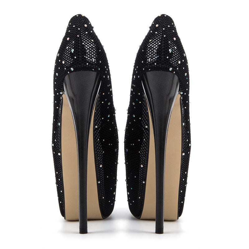 Platform Stiletto Pump with Fish Net