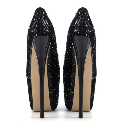 Platform Stiletto Pump with Fish Net