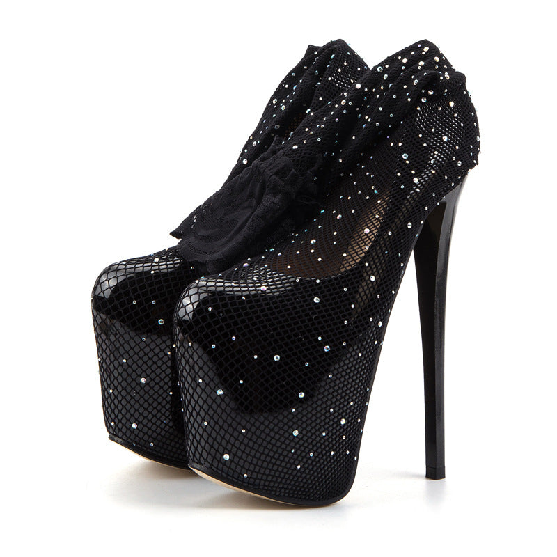 Platform Stiletto Pump with Fish Net
