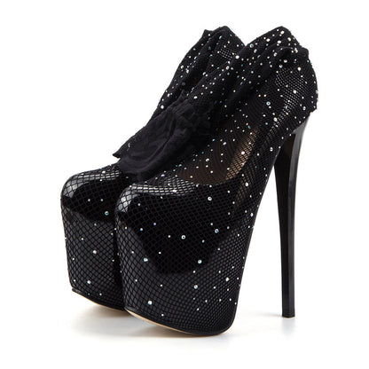Platform Stiletto Pump with Fish Net