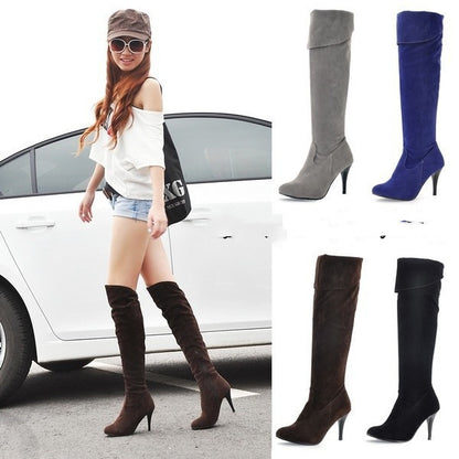 European And American Stiletto Side Zipper High-heel Knight Boots