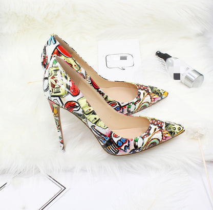 Designer Print Stiletto Pump Heels for Men
