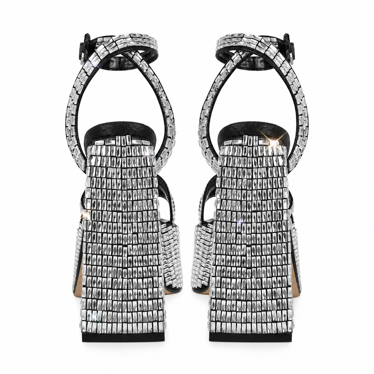 Crystal Embroidered Platform Sandals - Heelure™
