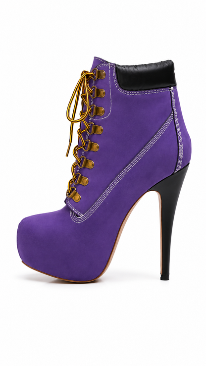 Camouflage Ankle Stiletto Boot High Heels