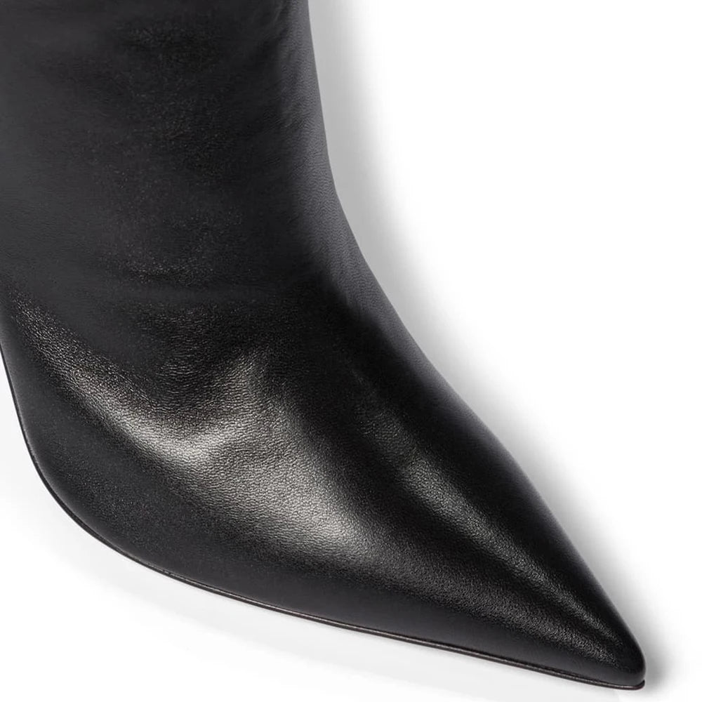 High Heels For Men | Thigh-High Leather Boots With Clear Heel