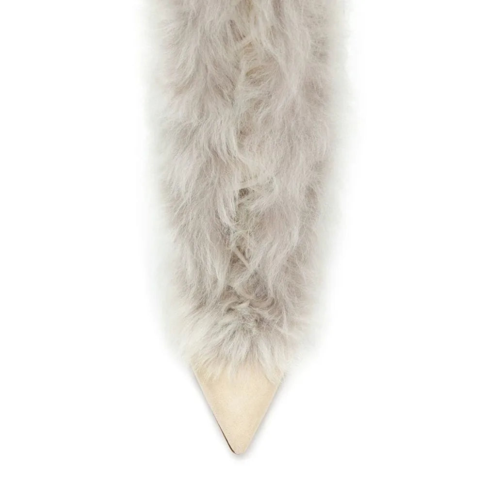 Luxurious Faux Suede and Fur Knee-High High Heels for Men: Stylish & Comfortable Boots