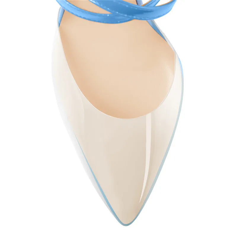 Mixed-Color Clear Strap Stiletto Sandals High Heels - Heelure™