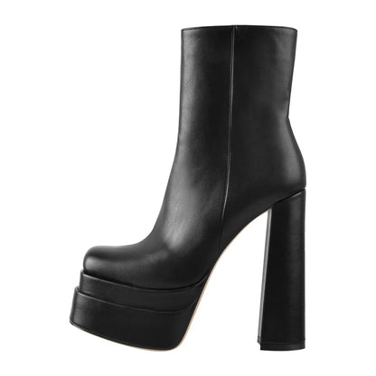 Platform Motorcycle Ankle Boots High Heels - Heelure™