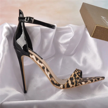 Leopard Ankle-Strap Heel Sandals - Heelure™