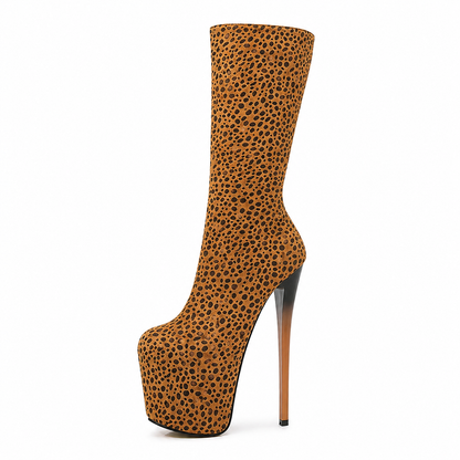 Extreme Platform Animal Printed Knee-High Boots - Heelure™