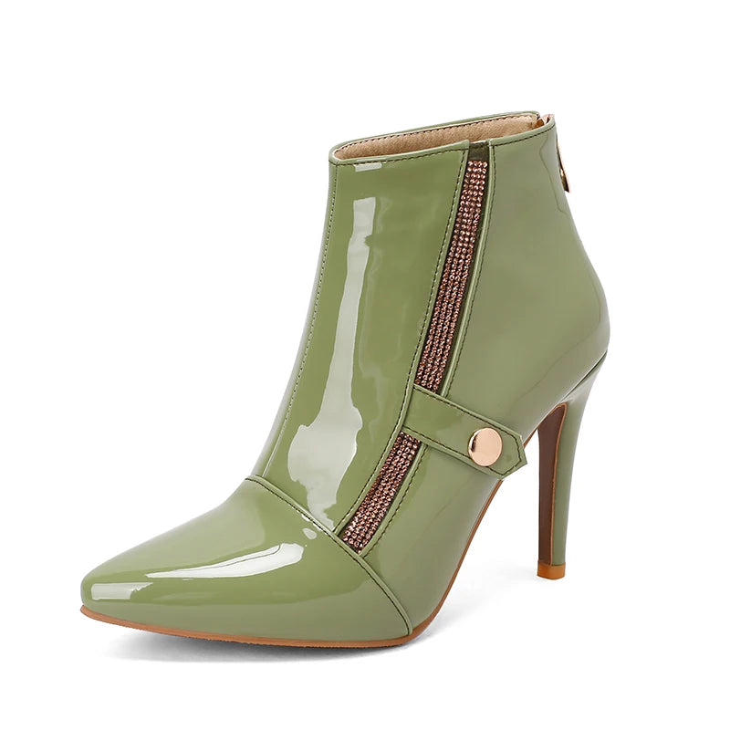 Leather High Heel Boots For Men With Strap