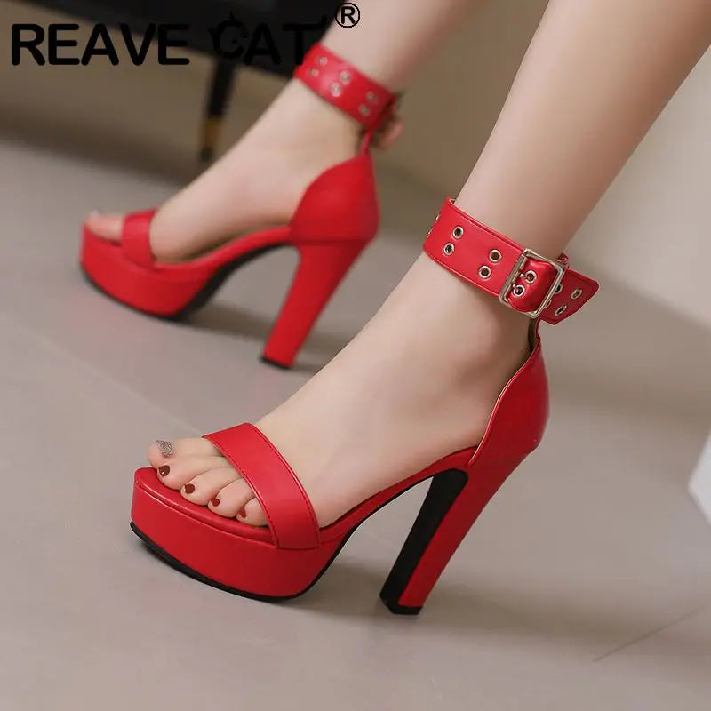 Bold Red Platform High Heels for Men: Break Barriers with Stylish Party Sandals