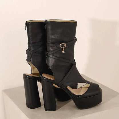 Luxury Cut-Out High Heel Peep Toe Sandals