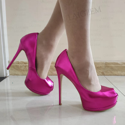 Vibrant Peep-Toe Stiletto Heels for Men