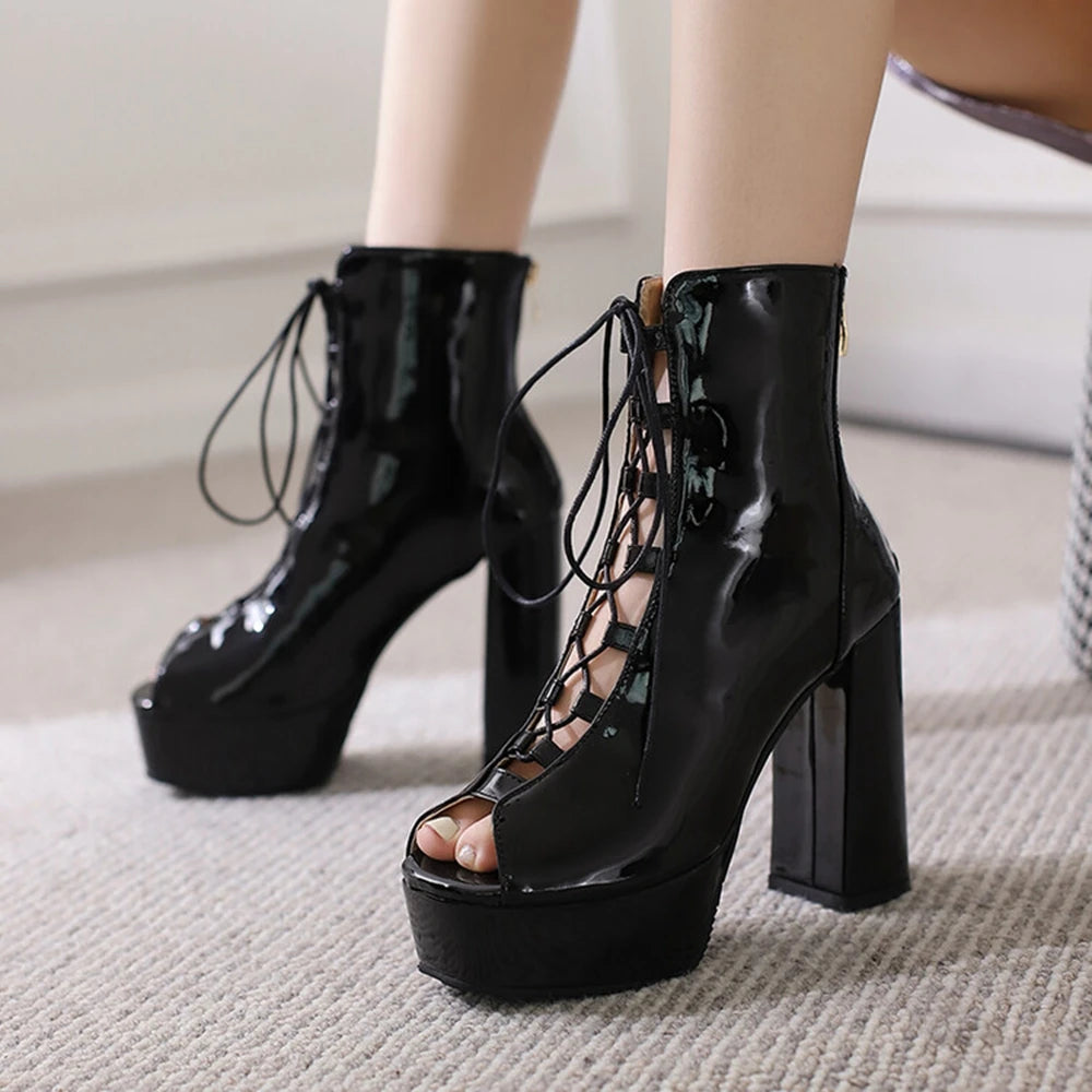 Neon Green High Heel Gladiator Sandals for Men