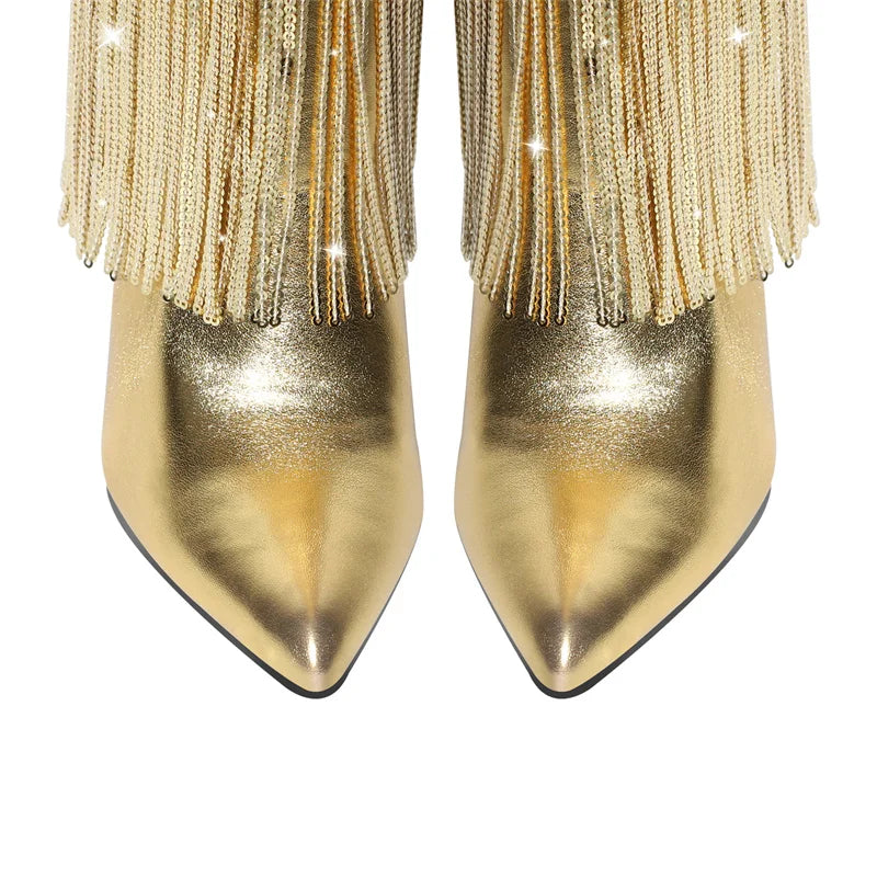 Fringe Over-the-Knee Stiletto Boots - Heelure™