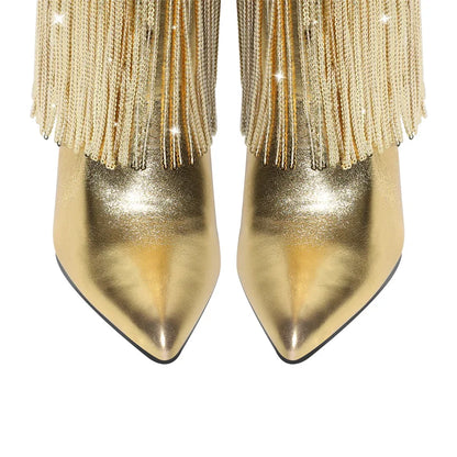 Fringe Over-the-Knee Stiletto Boots - Heelure™