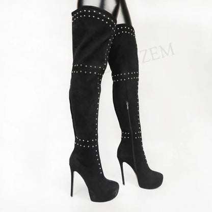 Thigh High Stiletto Boot High Heels For Men | Sizes 10 - 14