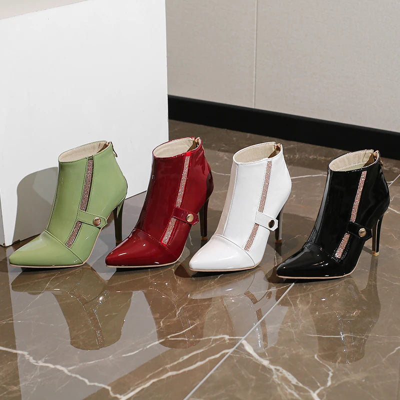 Leather High Heel Boots For Men With Strap