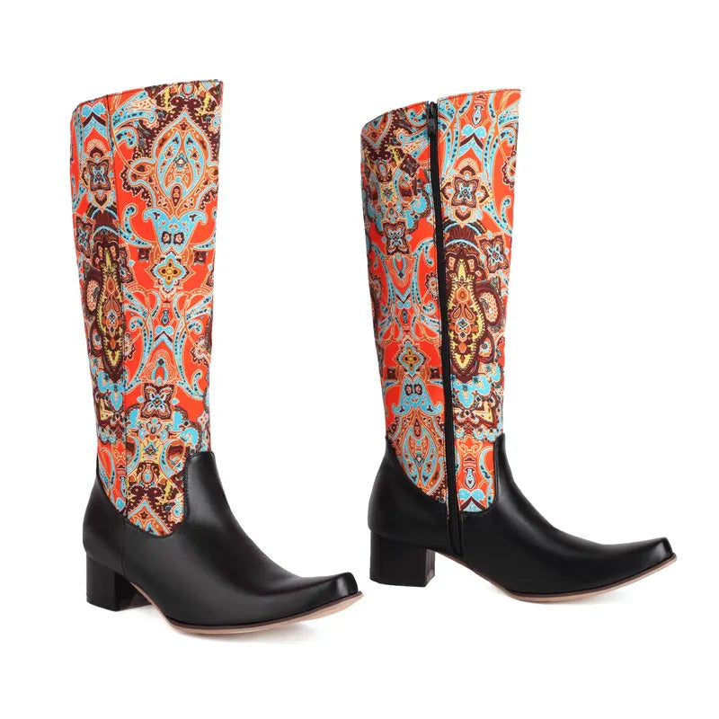 Stand Out with Bold and Vibrant Western Knee-High Boots for Men
