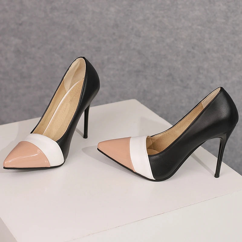 Color-Blocked Stiletto High Heels for Men