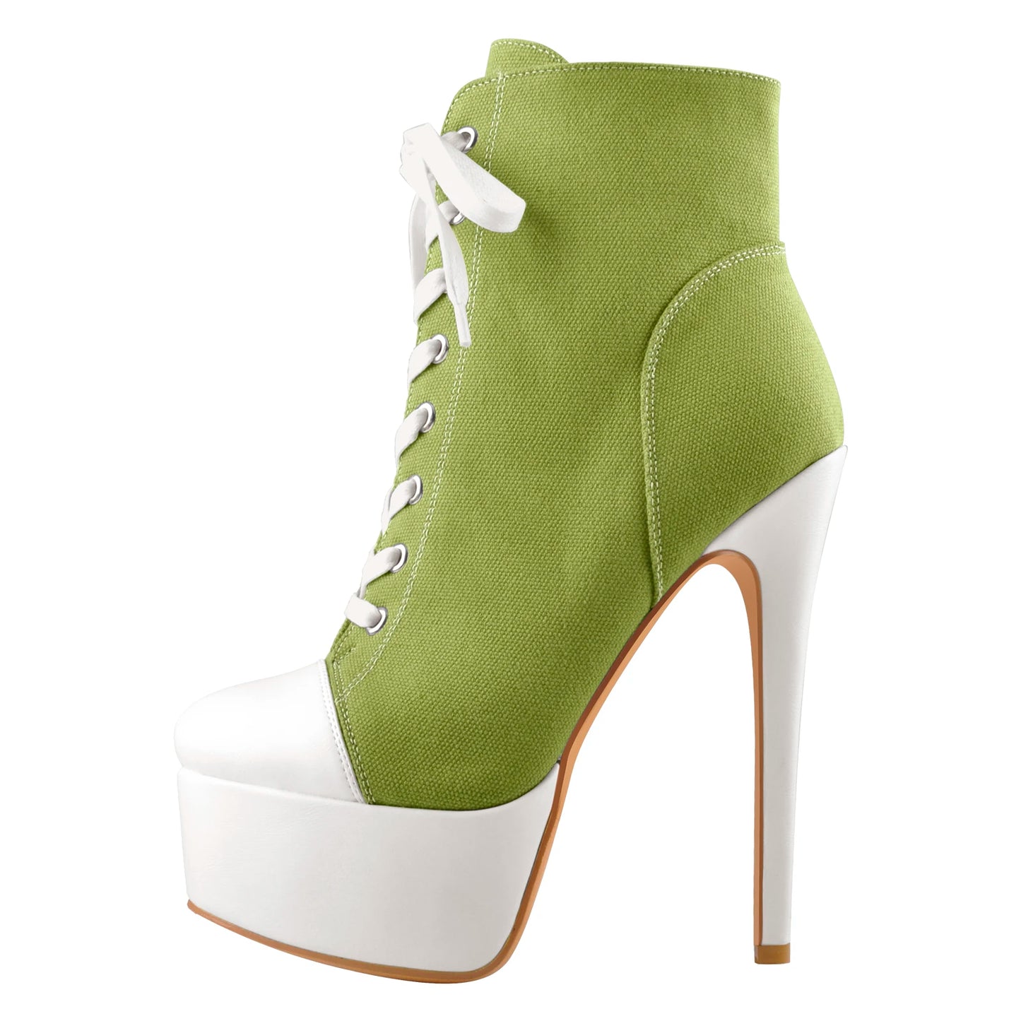 Canvas Ankle Platform Stiletto Boot Heels - Heelure™