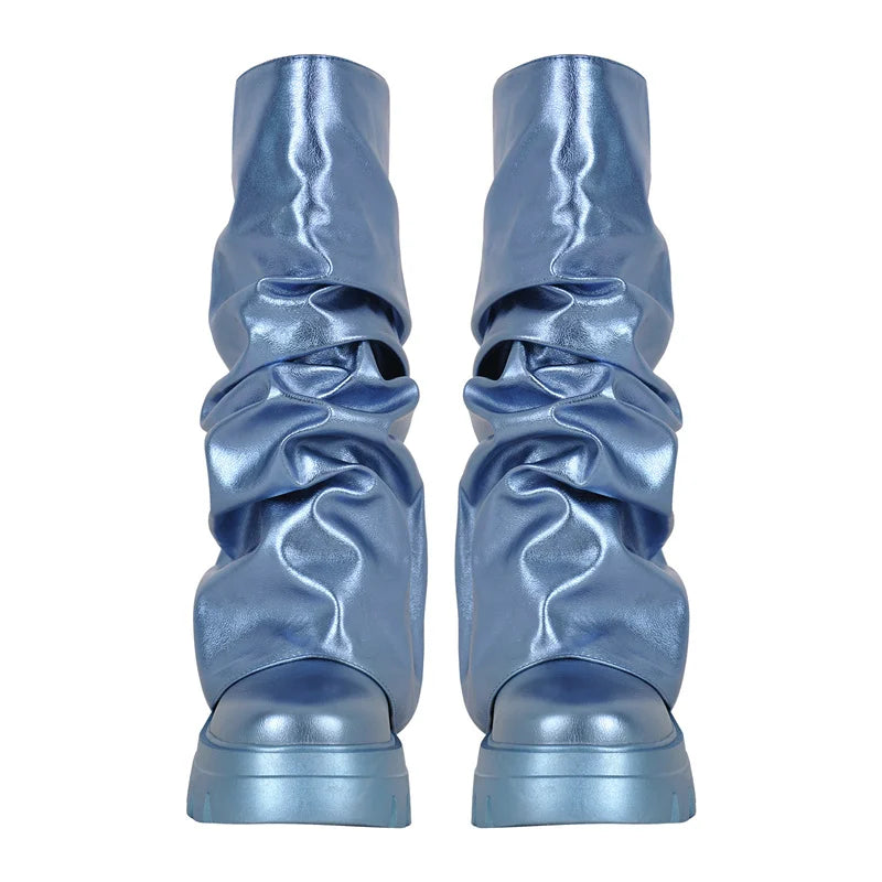 Fold-Over Platform Boots with Chunky Sole - Heelure™