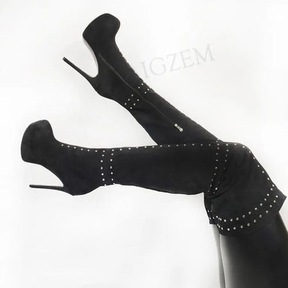 Thigh High Stiletto Boot High Heels For Men | Sizes 10 - 14