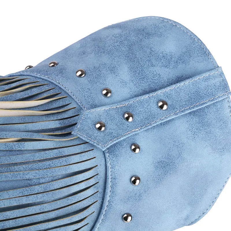 Knee-High Cowboy Fringe Boot Heels For Men