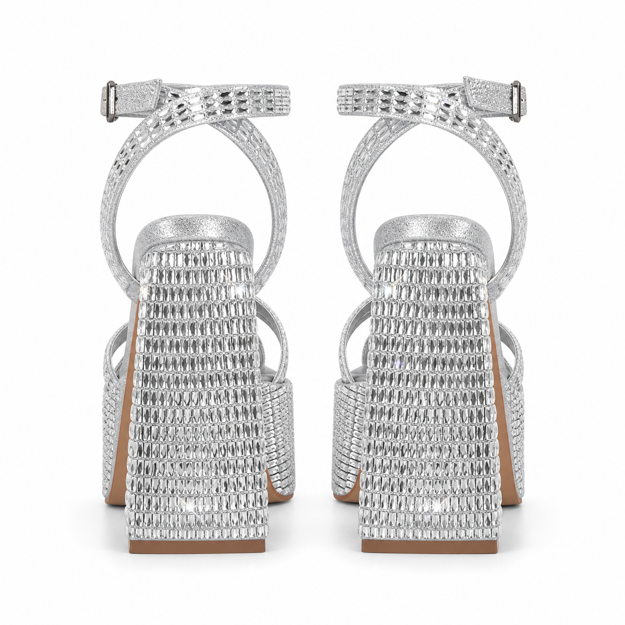Crystal Embroidered Platform Sandals - Heelure™
