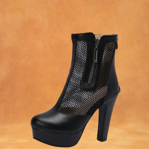 ORCHA LISA Summer Boots for Women Ultrahigh Heel 11.5cm Platform 2.5cm Zipper Breathable Mesh 48 49 50 Sexy Dating Bota
