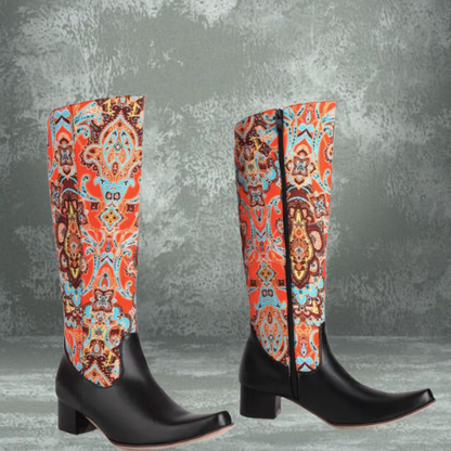 Stand Out with Bold and Vibrant Western Knee-High Boots for Men