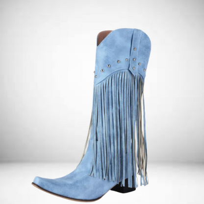 Knee-High Cowboy Fringe Boot Heels For Men