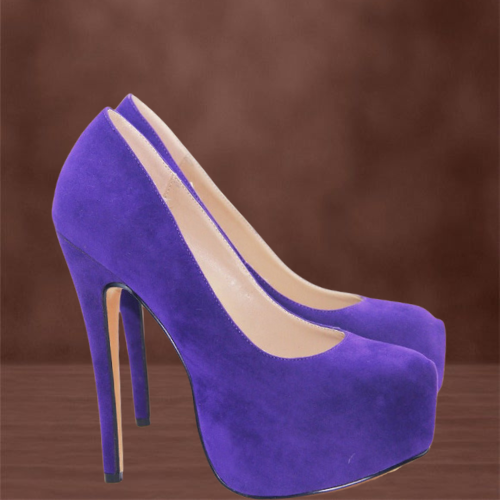 Lavish Purple High Heels For Men W/ Ankle Bracelet