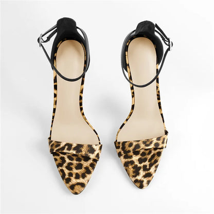 Leopard Ankle-Strap Heel Sandals - Heelure™