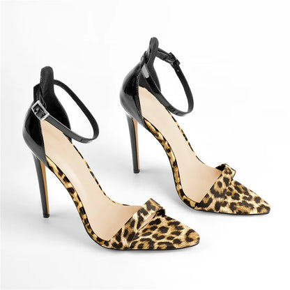 Leopard Ankle-Strap Heel Sandals - Heelure™