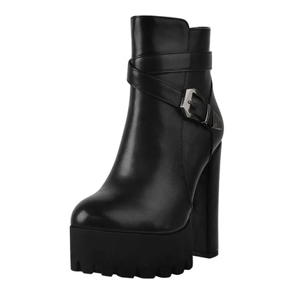Buckled Platform Ankle Boots - Heelure™