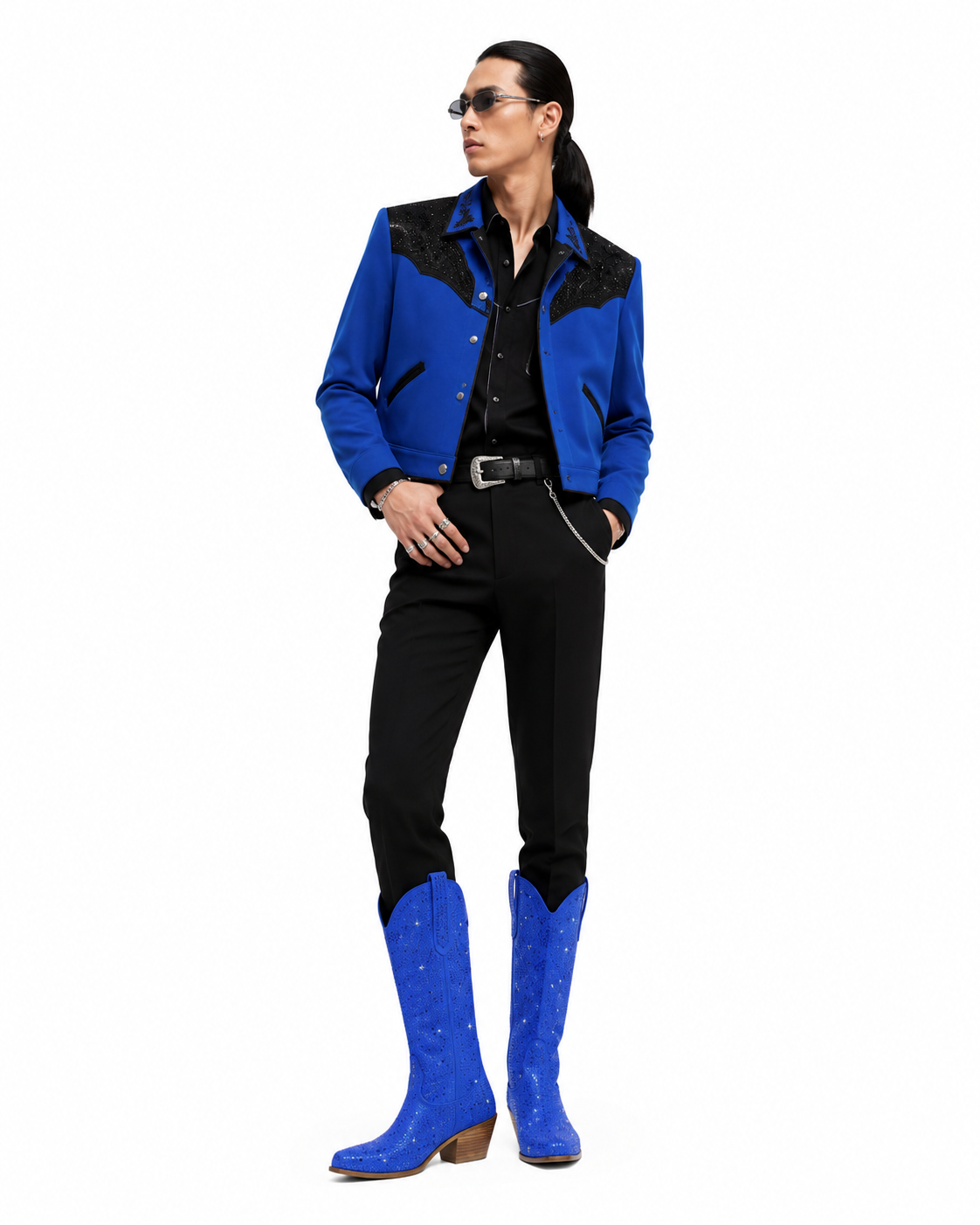 Sequined Western High Heel Boots - Heelure™