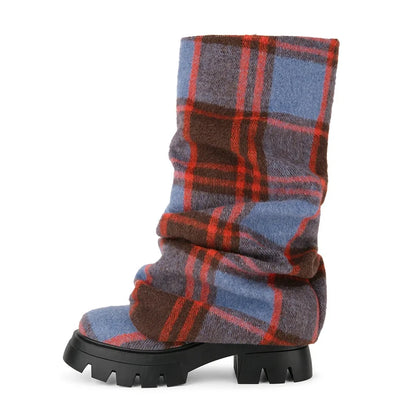 Fold-Over Platform Boots with Chunky Sole - Heelure™