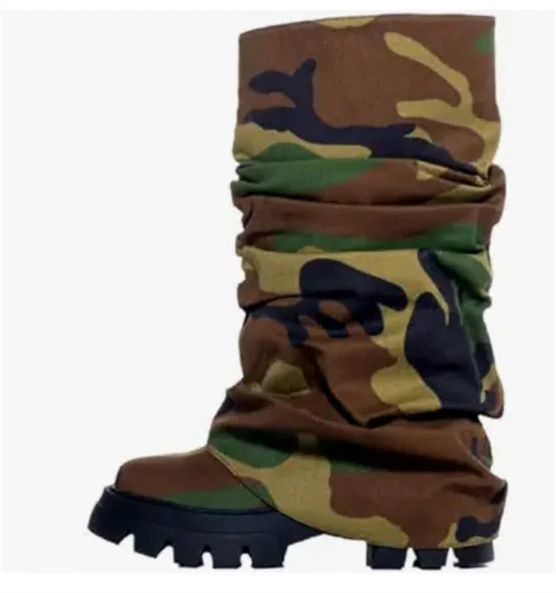Fold-Over Platform Boots with Chunky Sole - Heelure™