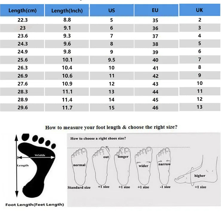 high heel sizing chart large shoes