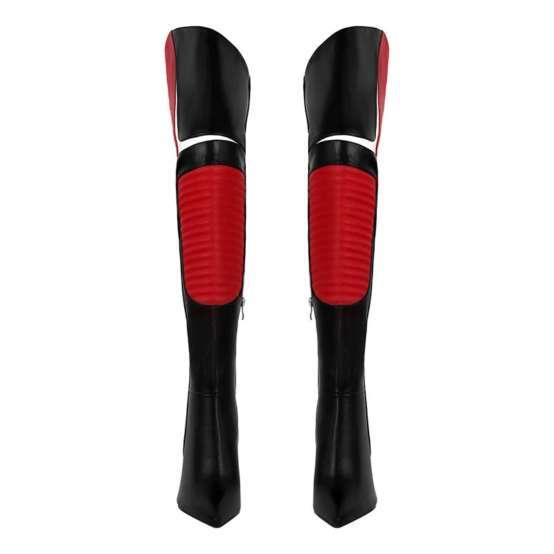 Motorsport Color-Blocked Stiletto Boots High Heels - Heelure™